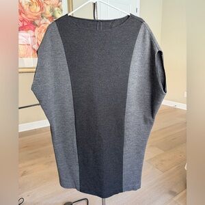 Vince Charcoal and Light Gray Wool Blend Dress with pocket